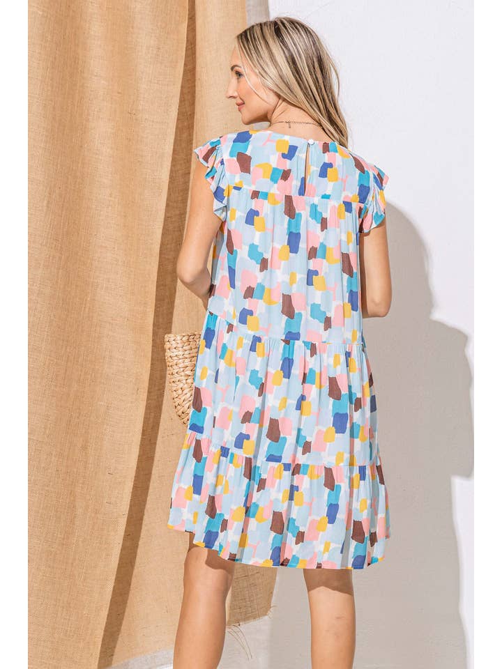 Baby Doll Multi Color Casual Dress